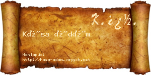 Kása Ádám névjegykártya